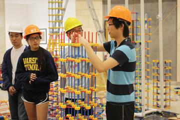 Students compete to build largest toy