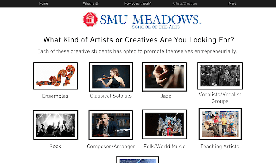 Meadows’ arts entrepreneurship launches Artist Bridge website