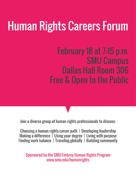 SMU alumni featured at human rights careers forum