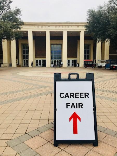 A career fair at the Coliseum