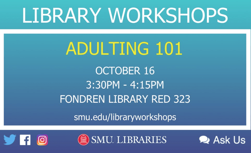 SMU Library to host ‘Adulting 101’ Workshop