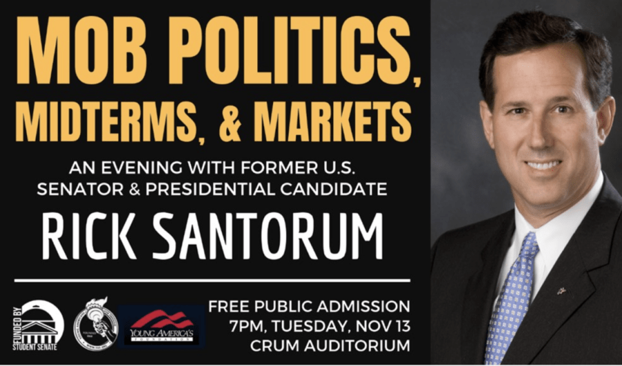 Rick Santorum coming to SMU on Tuesday, Nov. 13