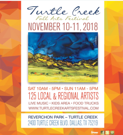 The Turtle Creek Arts Festival to happen Saturday, Nov. 10 in downtown Dallas Reverchon Park
