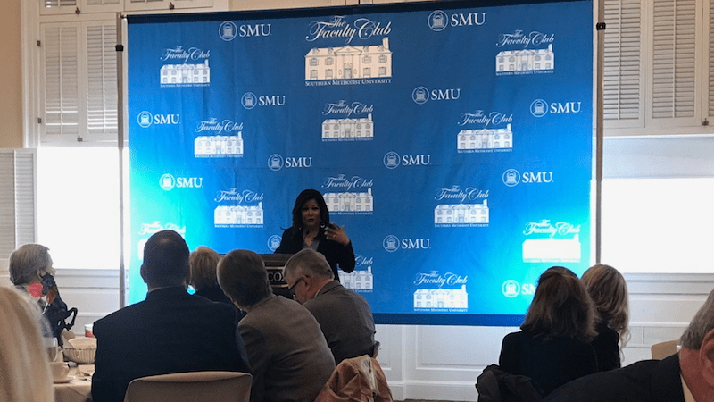 KDFW Fox 4 News Anchor Clarice Tinsley speaks at SMU Faculty Club Luncheon