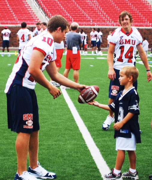 Growing up, Preston attended SMU football camp.