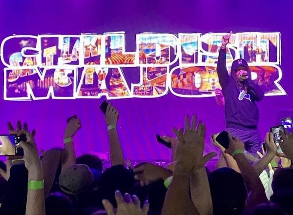 Opening act, Childish Major, performs before headliner, Isaiah Rashad, appears on stage
