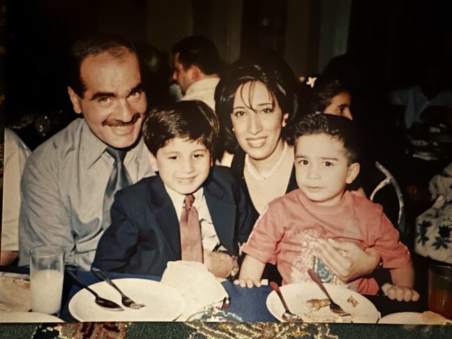 Simon Affi and his family in Syria.